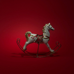 Сувенир Лошадка (полирезин), Н18х21х5,5см, белый/красный