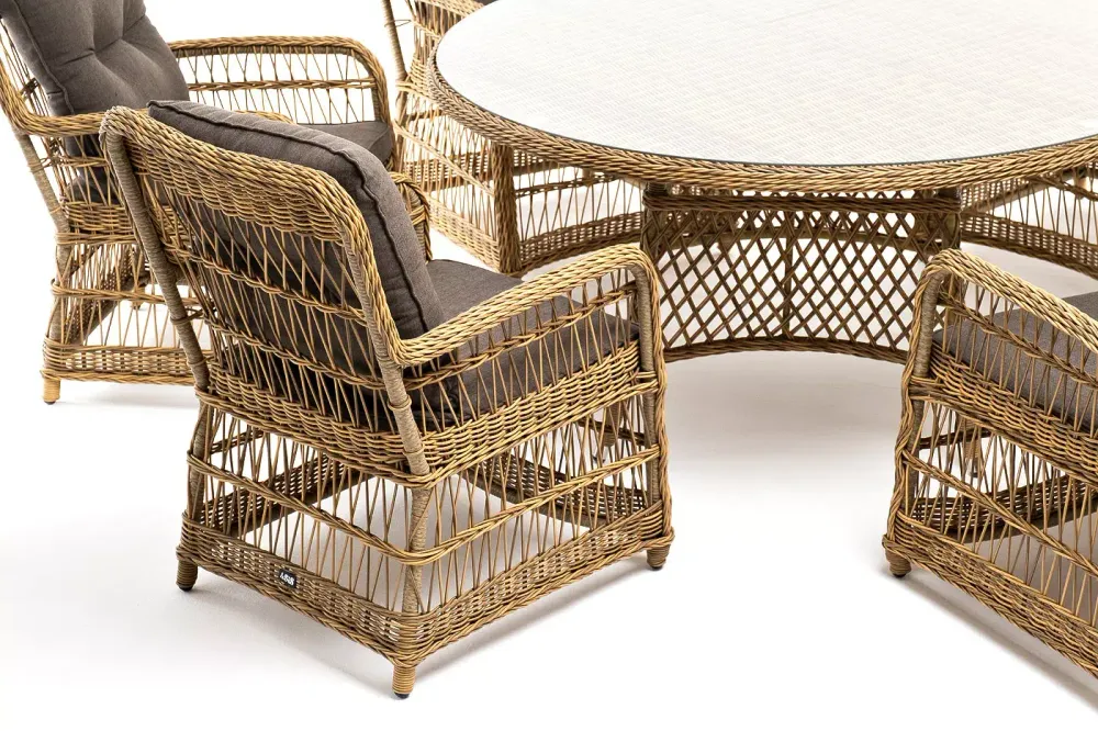 "Эспрессо–150 C" обеденная группа плетеная, цвет соломенный