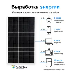 Солнечная панель (батарея) Yashel 300 Вт Монокристалл