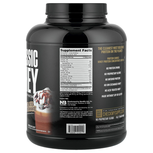 NutraBio, Classic Whey Protein, шоколадный молочный коктейль, 2268 г (5 фунтов)