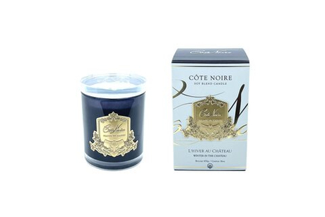 Свеча 450гр Cote Noire L'hiver Au ChaTeau черно-золотая