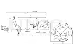 Амортизатор газовый передней подвески левый UNIO SAB-10024