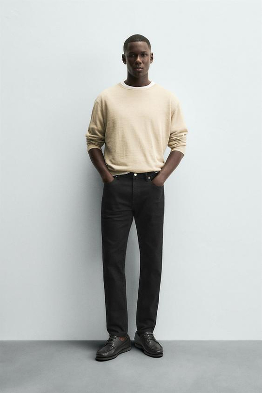 ZARA ДЖИНСЫ SLIM FIT БАЗОВЫЕ, ЧЕРНЫЙ