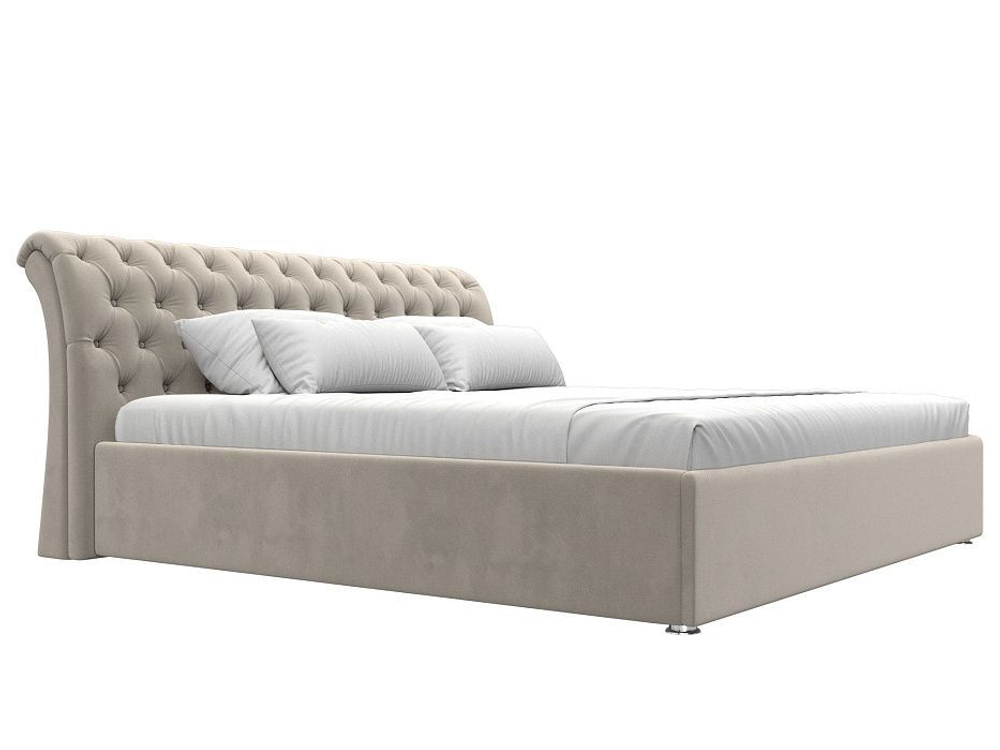Кровать интерьерная Сицилия 200, Бежевый, Микровельвет, 120895