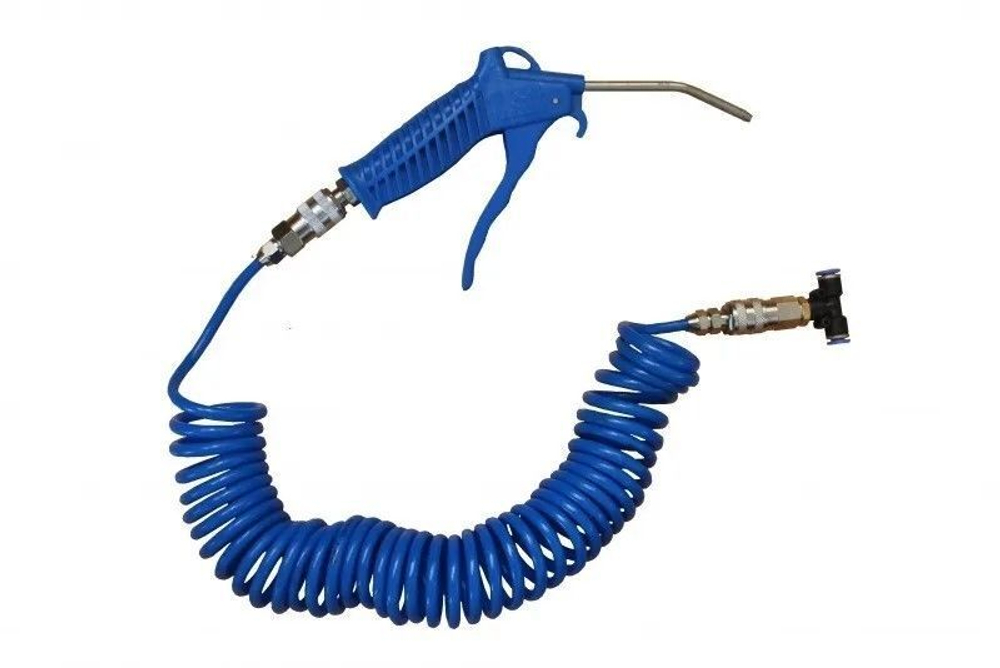 Пистолет продувочный JC164 комплект со шлангом 5 м (6*4 мм) и Т-обр. фитингом на быстрых разъемах Мини Евро