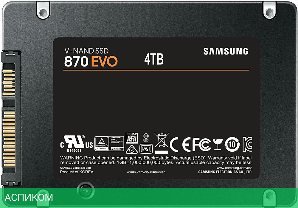 SSD диск Samsung 870 Evo 4TB (MZ-77E4T0BW)