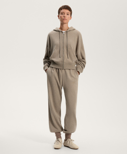 OYSHO Брюки-джоггеры хлопковые, серо-бежевый