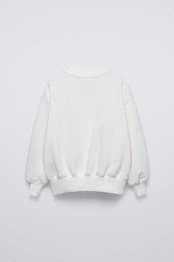 ZARA ТОЛСТОВКА С ПРИНТОМ STITCH & ANGEL © DISNEY, ЖЕЛТОВАТО-БЕЛЫЙ