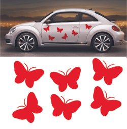 Автомобильная наклейка на авто WHYPRO STICK "Красные бабочки", виниловые