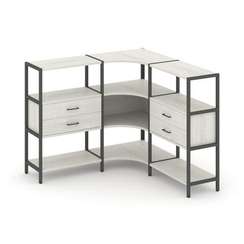 Shelf System Трехсекционный угловой стеллаж трехярусный с ящиками SN.STMU-331 Дуб Наварра/Металл Ант