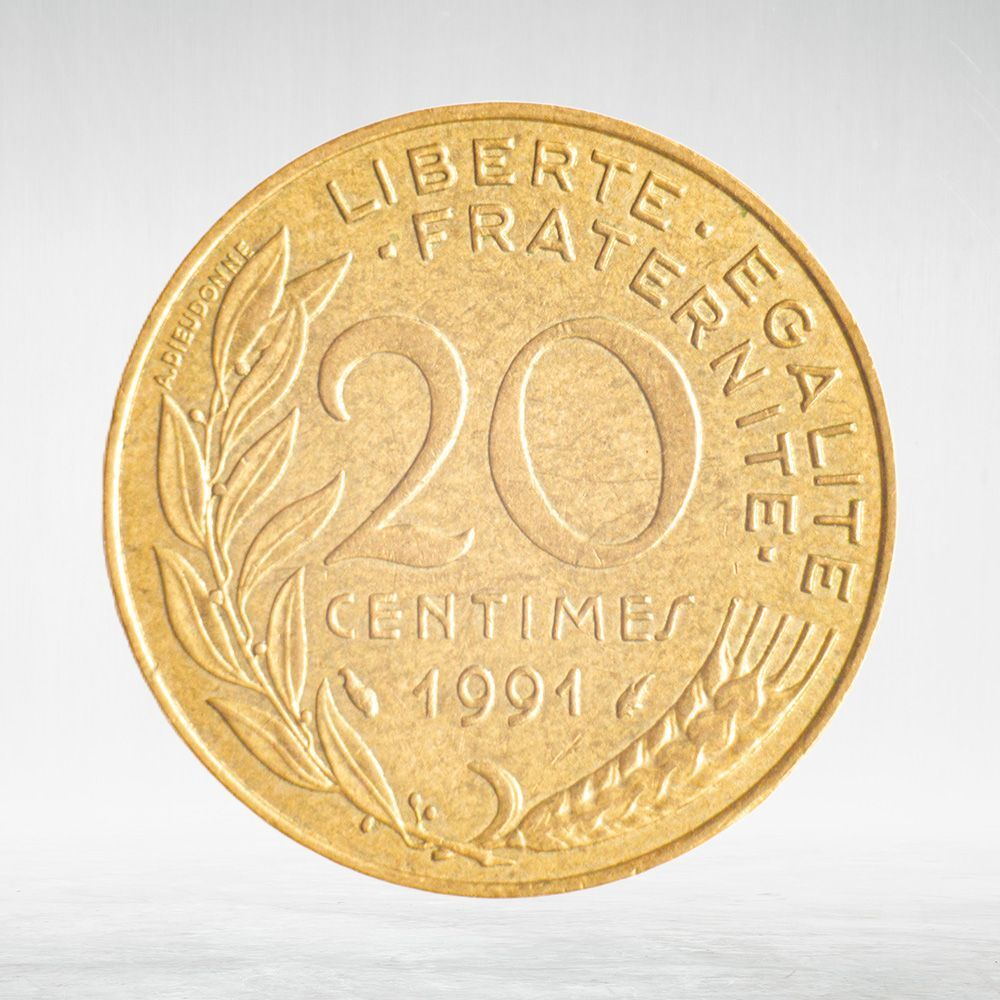 France, 20 Centimes 1991 - Marianne, VF