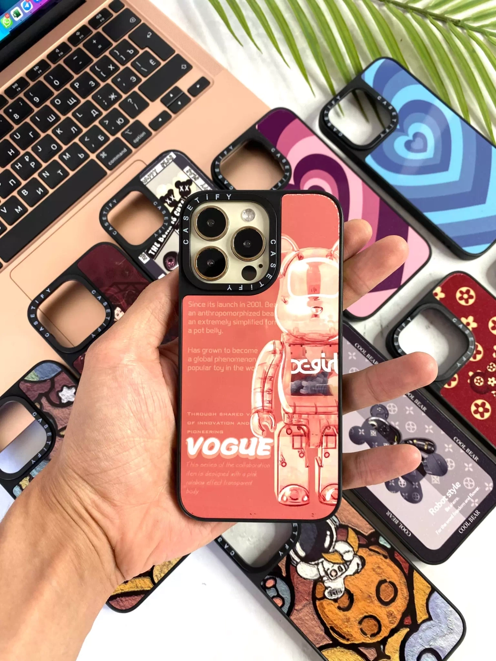 Чехол TPU + алюминий caseti. Мишка Vogue