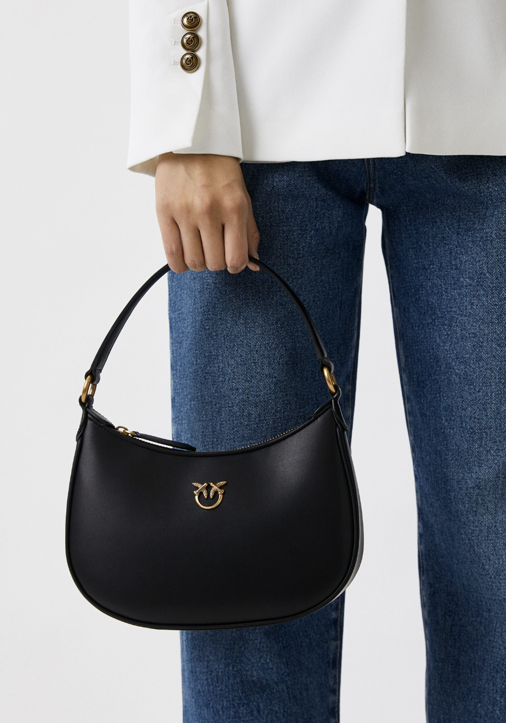 LOVE BAG HALF MOON SIMPLY – black