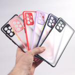 Чехол для Samsung Galaxy A72, прозрачный, матовый, 0,5 мм, 012507 Синий