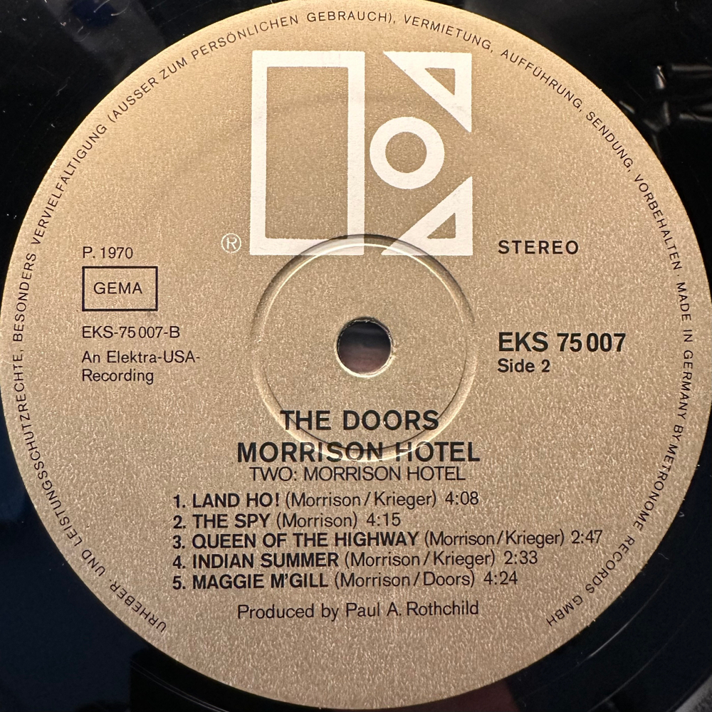 The Doors ‎– Morrison Hotel (Германия 1970г.) 1st