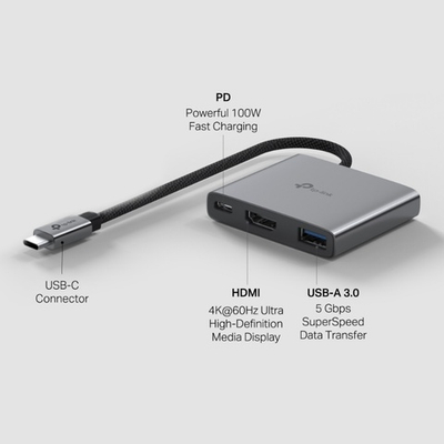 TP-Link UH3020C USB Type-C концентратор 3 в 1