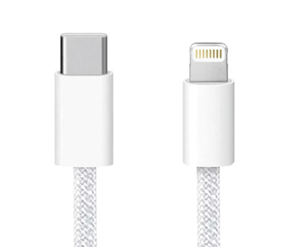 Кабель USB "WALKER" C860, (2 метра), 30W, Type-C-Lightning, поддержка PD, нейлон, белый