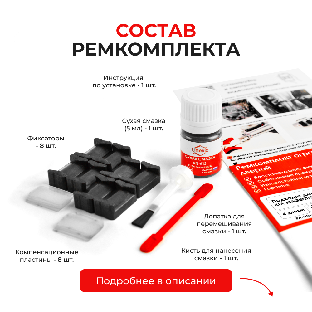 Ремкомплект ограничителей дверей KIA MAGENTIS (II) MG (4 двери, тип 20) 2006-2010