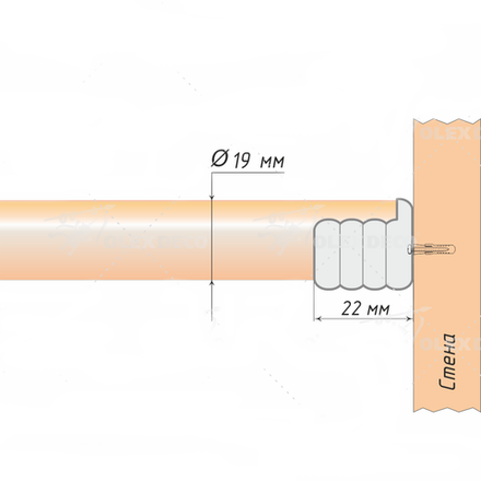 Кронштейн боковой открытый d19 мм, цвет нержавеющая сталь