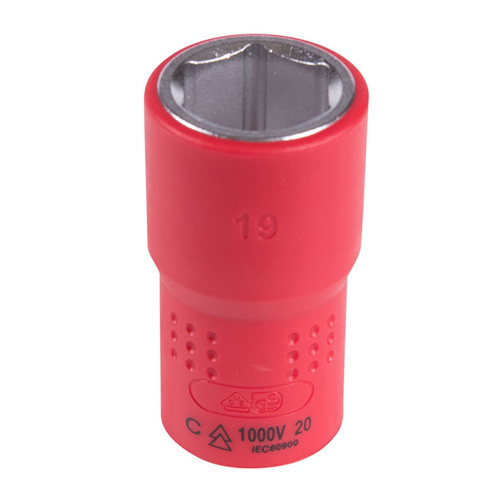 KING TONY (4335VE19M) Головка торцевая диэлектрическая шестигранная 1/2", 19 мм