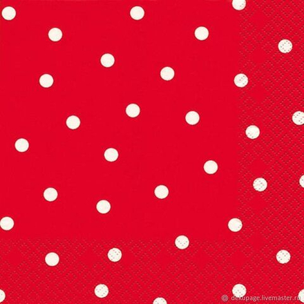Салфетки мелкий горох на красном