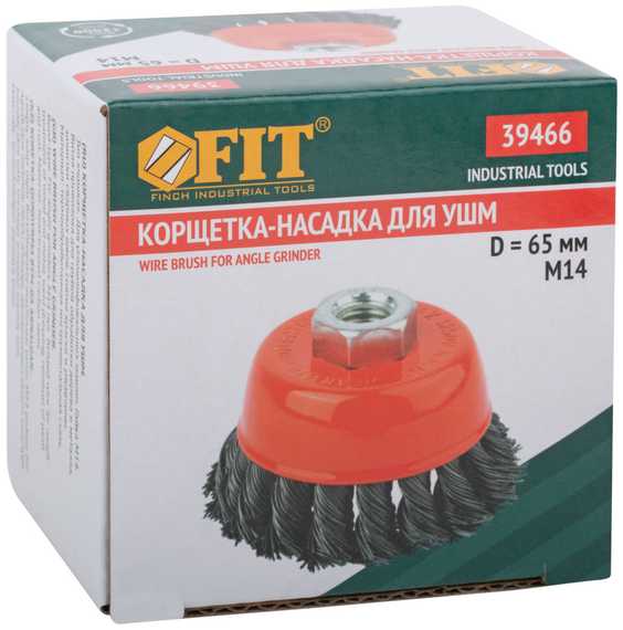Корщетка-чашка, 65 мм, М14, стальная проволока FIT IT 39466