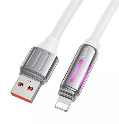 Кабель USB HOCO U136 Prize, USB - Lightning, 2.4А, 1.2м, белый