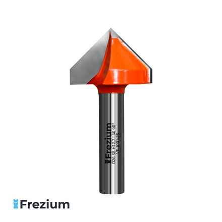 Пазовая V-образная фреза по дереву "Frezium" (26x8x12.7x60 90 градусов; VF-1001-26)