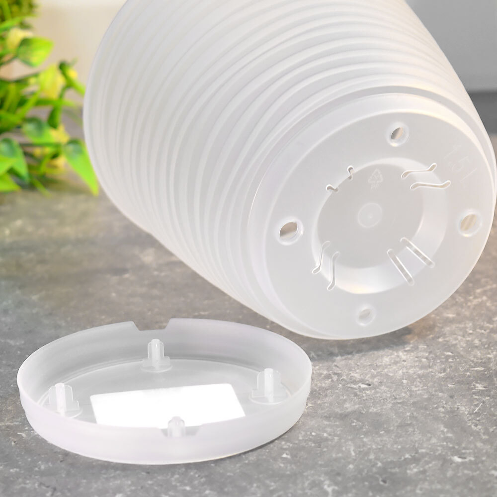 Горшок для орхидей Saffron 1,5л D146мм с поддоном (бесцветный)