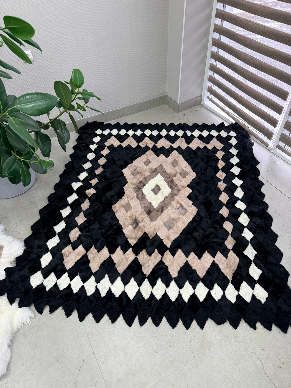 Покрывало меховое ковер из шкуры овчины