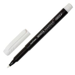 274723 MunHwa Маркер перманентный WHITE MARKER, БЕЛЫЙ пулевидный 1мм (WPM-05)