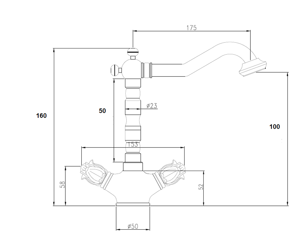 Смеситель на раковину Bronze de Luxe 21318