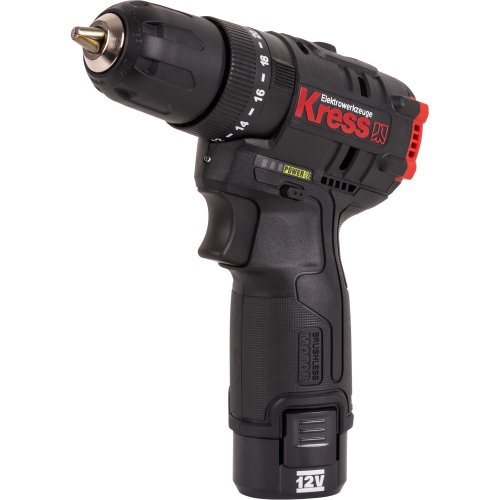 Дрель аккумуляторная KRESS KUC12 12V 2.0Ач х2, ЗУ 1,5А кейс
