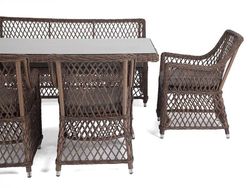 "Катания" обеденная группа плетеная на 6 персон, цвет коричневый