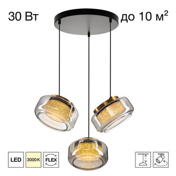 Светодиодный подвесной светильник 30W 3000К CL247012 бронза/черный SIGNATURE Citilux