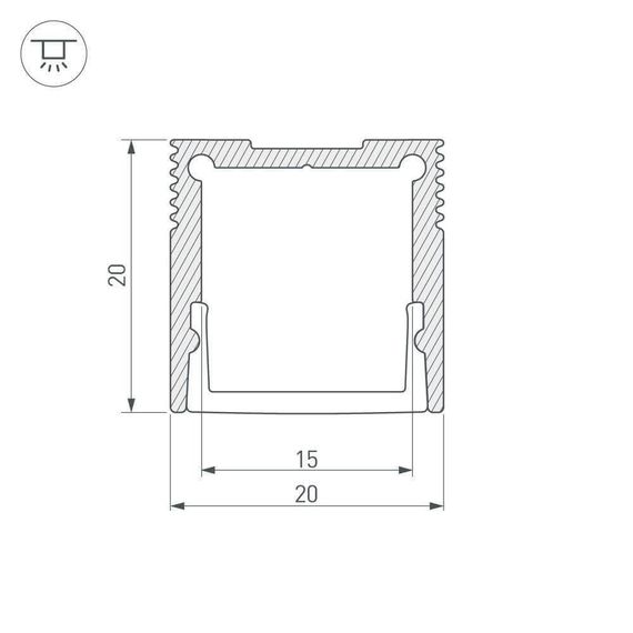 Профиль Arlight SL-SLIM20-H20-2000 ANOD 023722