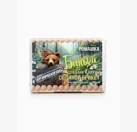 Соляной брикет для бани "Банька" ромашка, 500 г