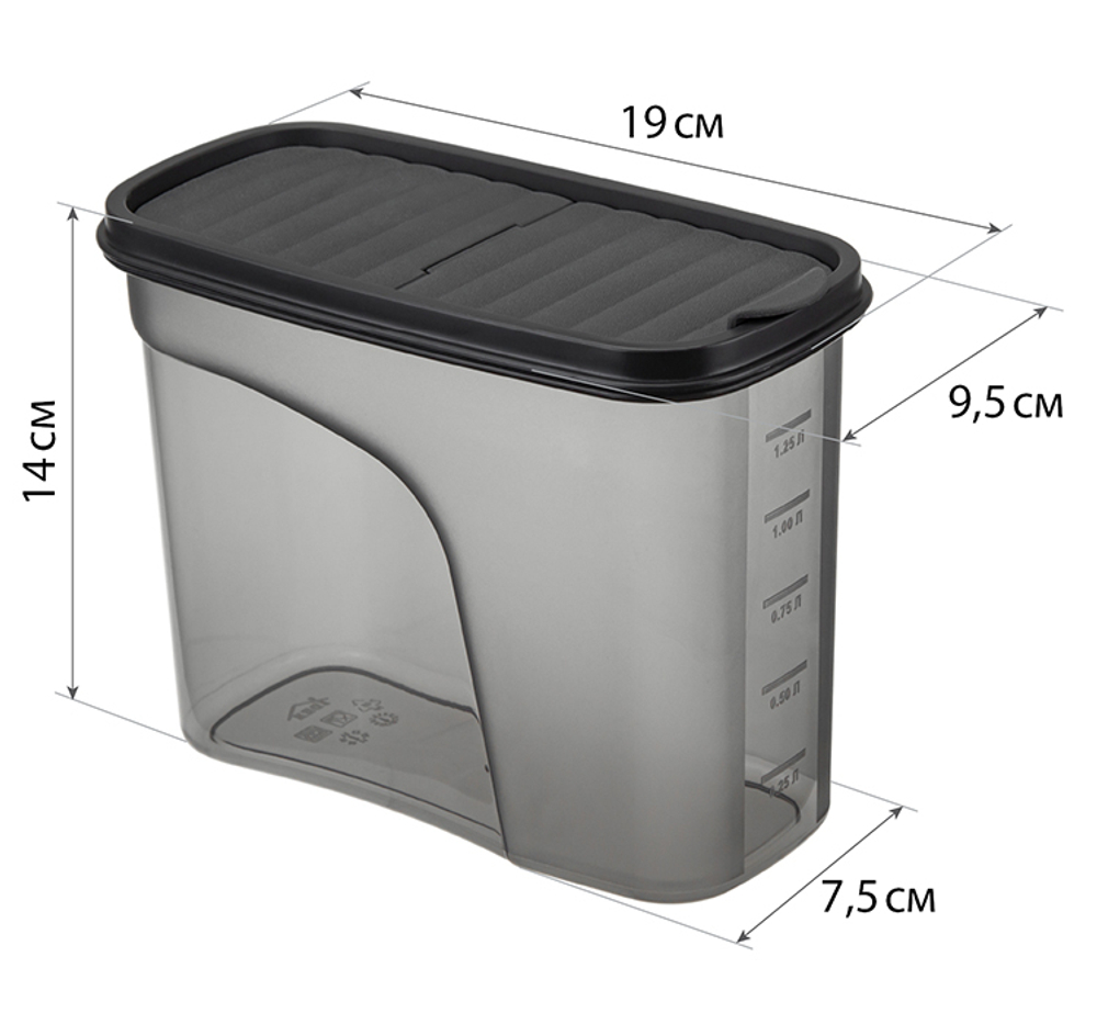 Емкость для сыпучих продуктов БЕСТ 1,5л М1255