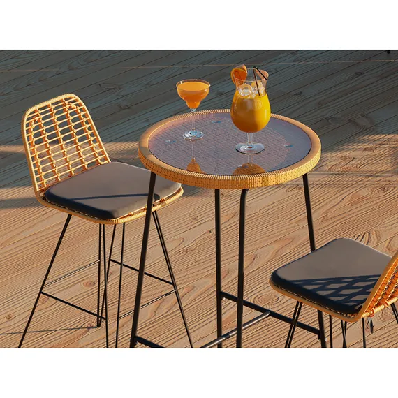 Барный стул Vetle Flat, светлый ротанг