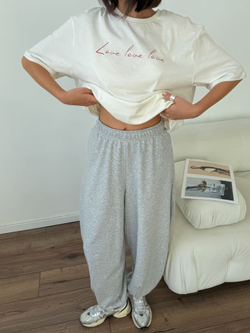 Футболка оверсайз с принтом длинная love