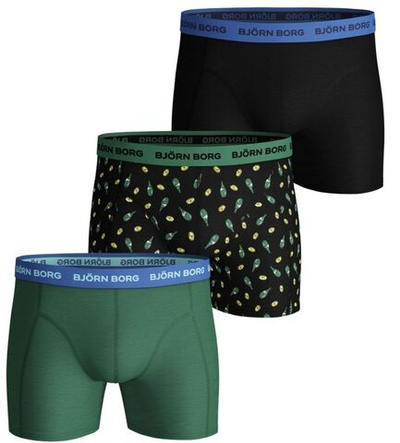 Мужские спортивные боксеры Björn Borg Shorts Sammy BB Lemonsplash 3P - black beauty