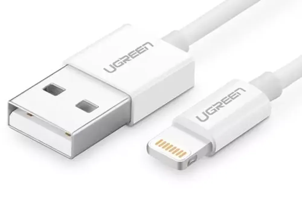 Кабель Ugreen US155 Lightning To USB 2.0 A Male Cable/White 1M, 20728