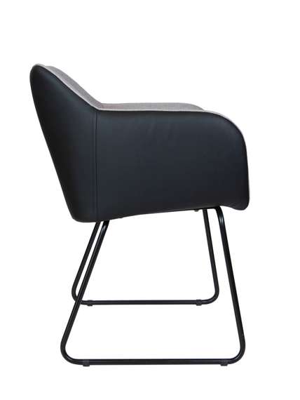 Кресло офисное Норден / Браво / Bravo / серая ткань / черная экокожа