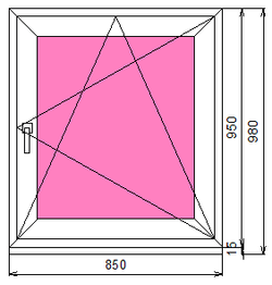 Пластиковое окно 950 х 850 ТермА Эко