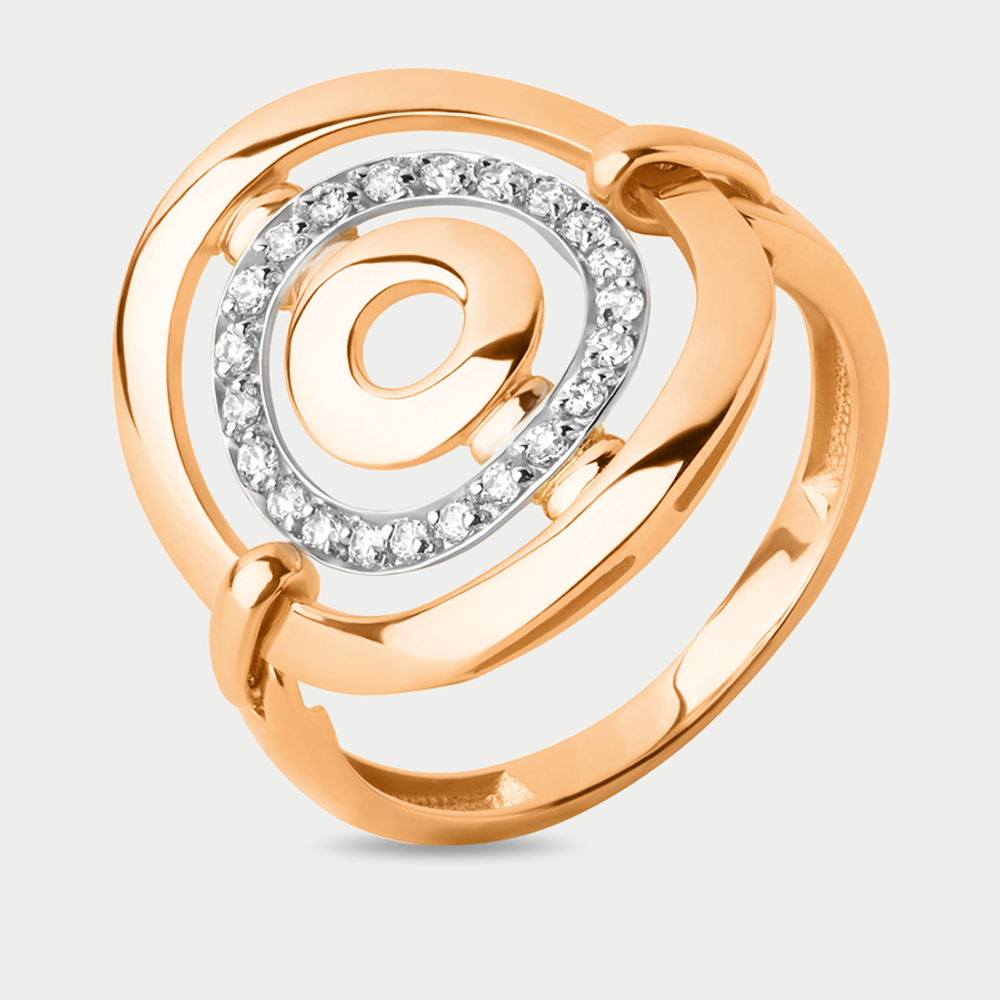 Кольцо для женщин из розового золота 585 пробы с фианитами (арт. 023401-1102)