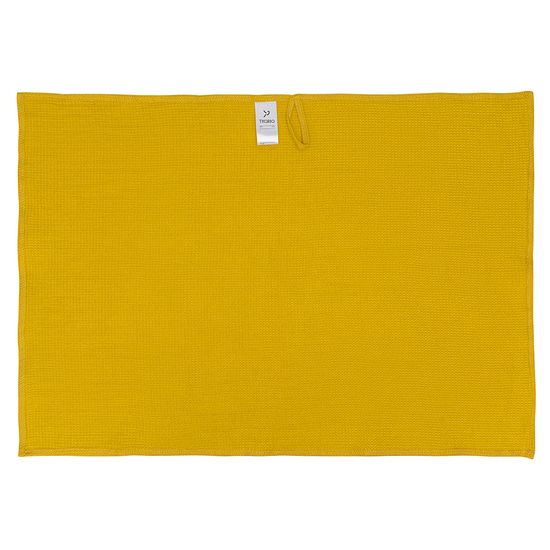 Набор из двух кухонных жаккардовых полотенец горчичного цвета из коллекции essential