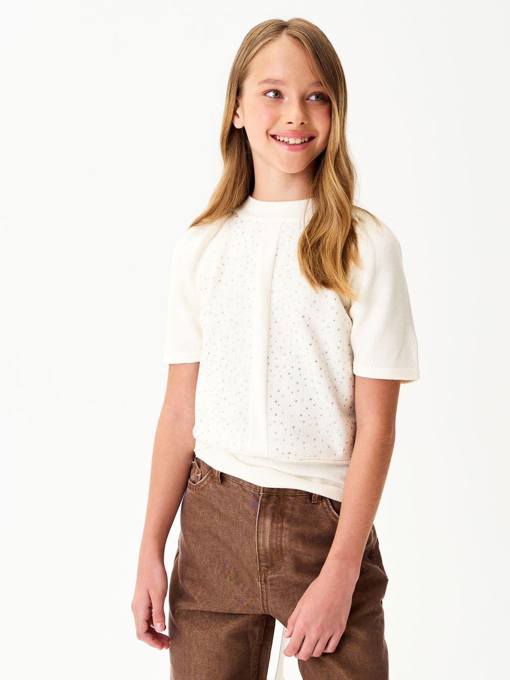 Джемпер для девочки AT1374 молочный