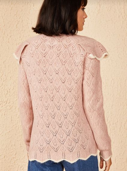 Qadın volanlı toxunma köynək pudra 20011034