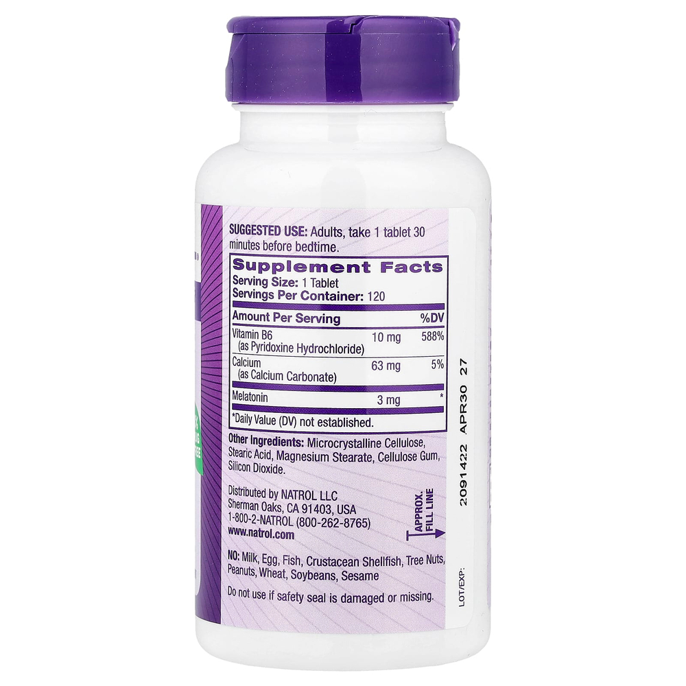 Natrol, Мелатонин, 3 мг, 120 таблеток