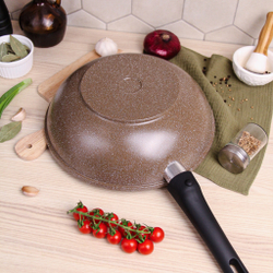 Сковородка Вок, d28 "Diamante" со съемной ручкой, для ИНДУКЦИИ